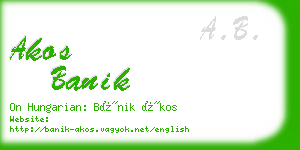 akos banik business card